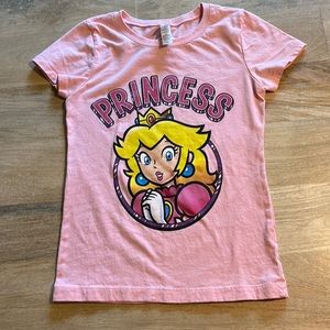 Princess Peach Nintendo Pink T-shirt Girls 7/8 Medium
